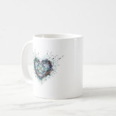 Digital Heart Sacred Geometry Heart Design  Koffiemok (Voorkant links)