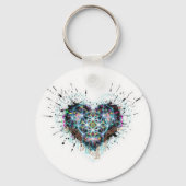 Digital Heart Sacred Geometry Heart Design  Sleutelhanger (Achterkant)