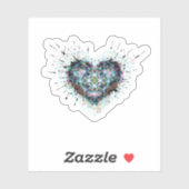 Digital Heart Sacred Geometry Heart Design Sticker (Vel)