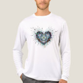 Digital Heart Sacred Geometry Heart Design  Tri-Blend Shirt (Voorkant volledig)
