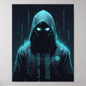 Digital Hooded Hacker Poster (Voorkant)