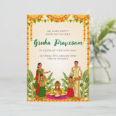 Digital House warming nodig Gruhapravesam uit Kaart (Staand voorkant)