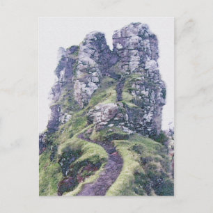 Digital Illustration Faerie Glen Castle - Schotlan Briefkaart