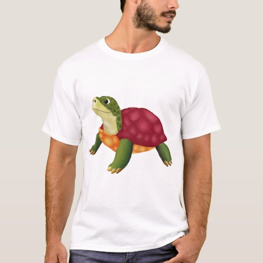 Digital Illustration of a Happy Turtle T-shirt (Voorkant)
