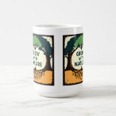 Digital Illustration of Stylized Tree with Roots a Koffiemok (Center)