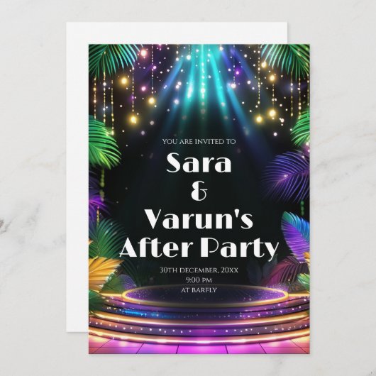 Digital Indian Cocktail Party uitnodiging Indiaas (Voorkant / Achterkant)