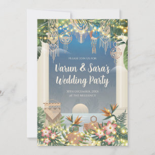 Digital Indian Cocktail Party uitnodiging Indiaas