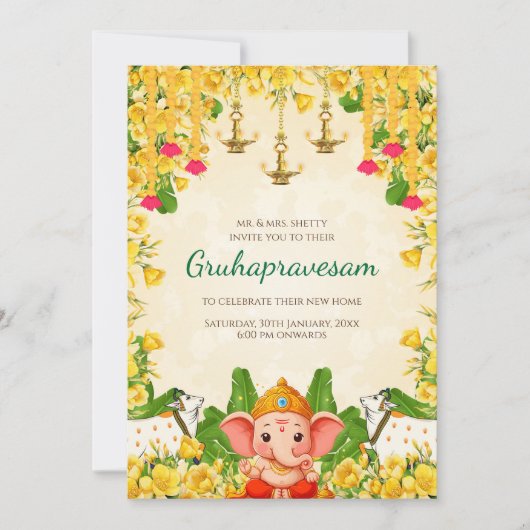 Digital Indian Housewarming uitnodiging Tamil (Voorkant)