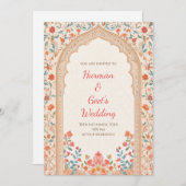 Digital Indian Wedding invite Hindu Wedding card Kaart (Voorkant / Achterkant)