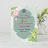 Digital Indian Wedding Mehendi Ceremony Invitation Kaart (Staand voorkant)