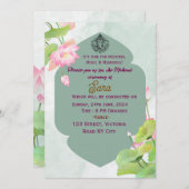 Digital Indian Wedding Mehendi Ceremony Invitation Kaart (Voorkant / Achterkant)