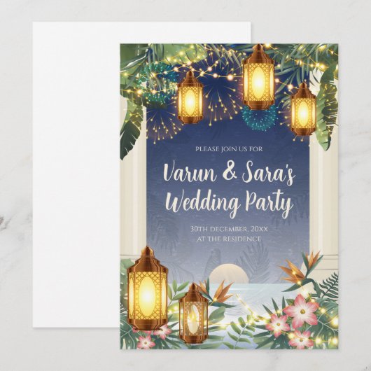 Digital Indian Wedding Youngsters Party-uitnodigin Kaart (Voorkant / Achterkant)