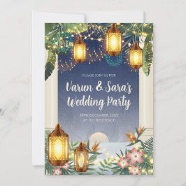 Digital Indian Wedding Youngsters Party-uitnodigin Kaart