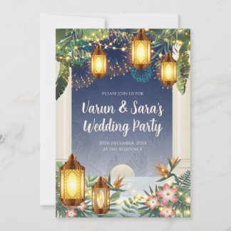 Digital Indian Wedding Youngsters Party-uitnodigin Kaart