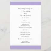 Digital Lavender Paars Budget Wedding Programme Flyer (Voorkant)