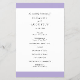 Digital Lavender Paars Budget Wedding Programme Flyer
