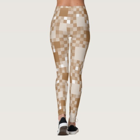 Digital Light Brown Pixelated Little Squares Leggings (Achterkant)