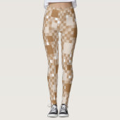 Digital Light Brown Pixelated Little Squares Leggings (Voorkant)