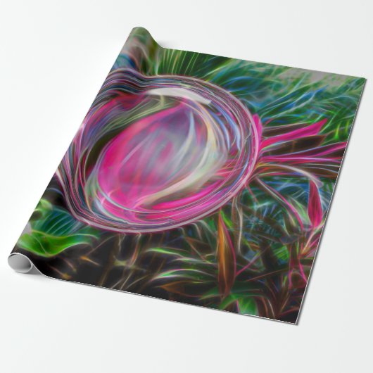 Digital Marble Soap Bubble Cadeaupapier (Uitgerold)