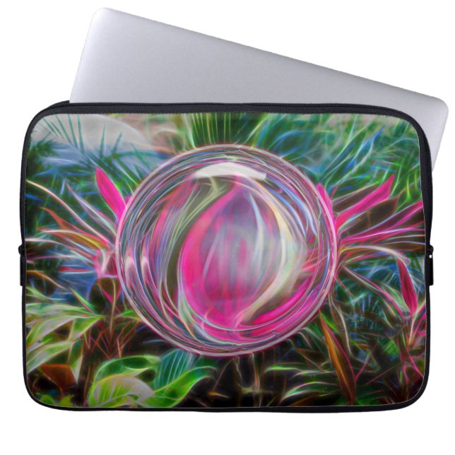 Digital Marble Soap Bubble Laptop Sleeve (Voorkant)