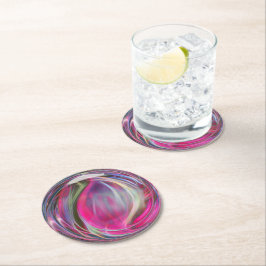 Digital Marble Soap Bubble Ronde Kartonnen Onderzetter