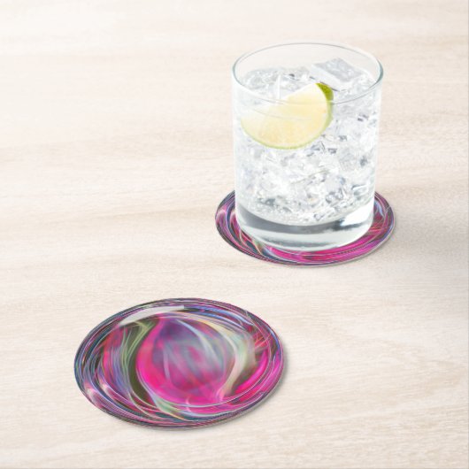 Digital Marble Soap Bubble Ronde Kartonnen Onderzetter (Insitu)