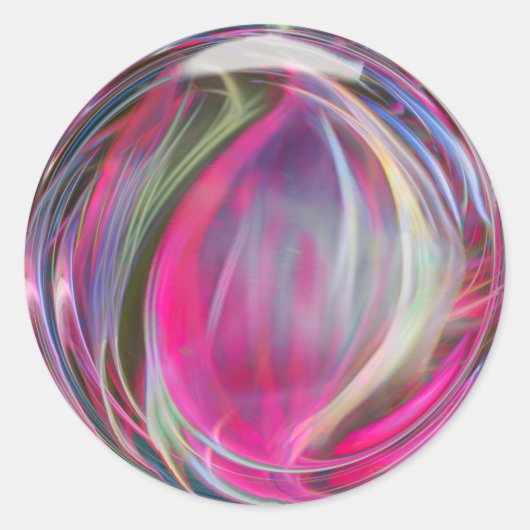 Digital Marble Soap Bubble Ronde Sticker (Voorkant)