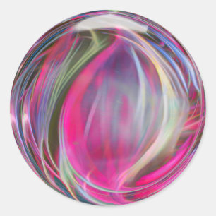 Digital Marble Soap Bubble Ronde Sticker