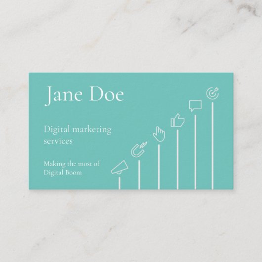 Digital Marketing Expert Business Card Template Visitekaartje (Voorkant)
