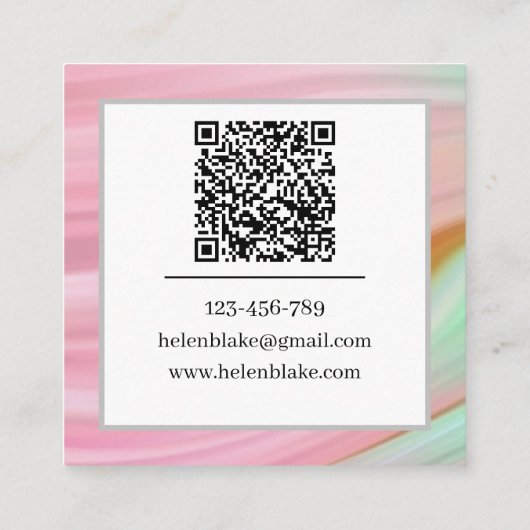 Digital Marketing Expert QR Code Trendy Square Vierkante Visitekaartje (Achterkant)