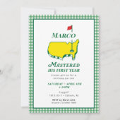 Digital Masters First Birthday Invitations, Golf  Kaart (Voorkant)