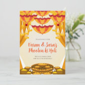 Digital Mayoun nodigt uit als Haldi-uitnodigingen Kaart (Staand voorkant)