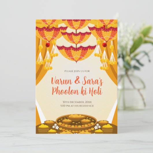 Digital Mayoun nodigt uit als Haldi-uitnodigingen Kaart (Staand voorkant)