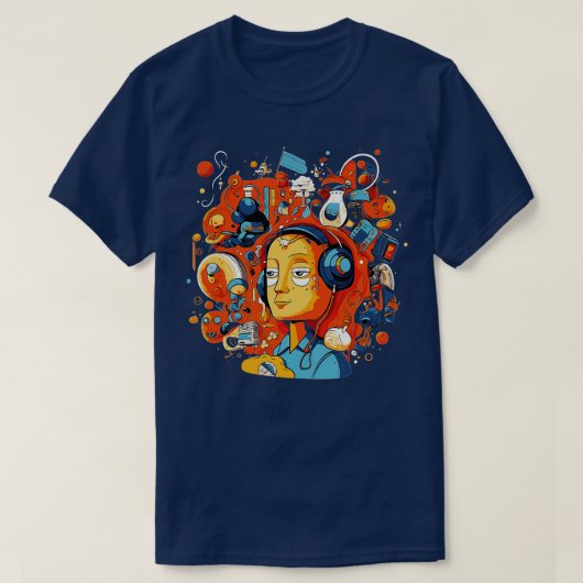 Digital Mind Een levendige en speelse illustratie  T-shirt (Design voorkant)