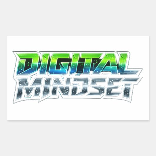 Digital Mindset Futuristische Tech Sticker (Voorkant)