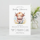 Digital Modern Classic Koe Baby shower Kaart (Staand voorkant)