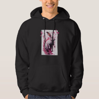 Digital modern Pink Rabbit bunny fan paint street  Hoodie