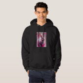 Digital modern Pink Rabbit bunny fan paint street  Hoodie (Voorkant volledig)