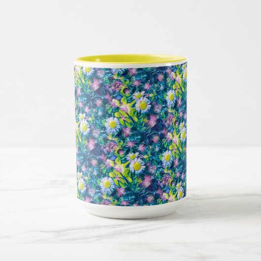 Digital Nature Floral, Daisy  Blues Mok (Midden)