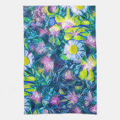 Digital Nature Floral, Daisy  Blues Theedoek (Verticaal)