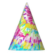 Digital Neon Tie Dye Feesthoedjes (Links)