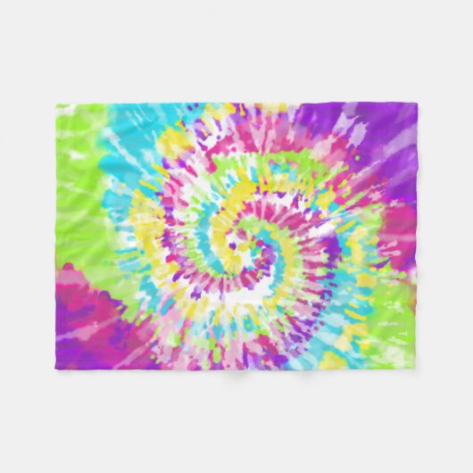 Digital Neon Tie Dye Fleece Deken (Voorkant (Horizontaal))