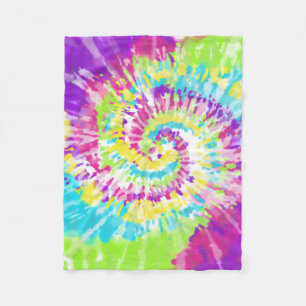 Digital Neon Tie Dye Fleece Deken