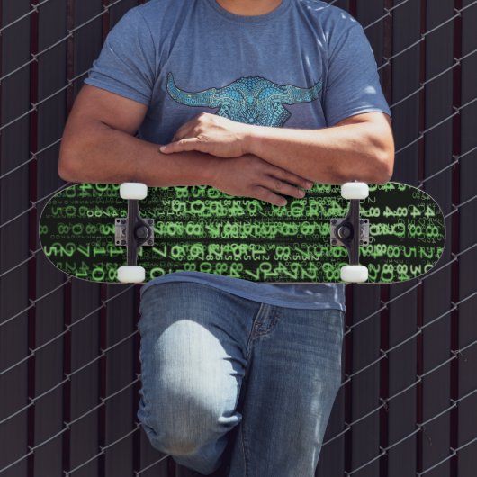 Digital Nerd Neo Pattern Futuristic Persoonlijk Skateboard (Buiten 3)