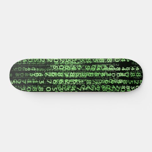 Digital Nerd Neo Pattern Futuristic Persoonlijk Skateboard (Horizontaal)