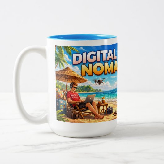 Digital Nomad Brouwerij Tweekleurige Koffiemok (Links)