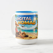Digital Nomad Brouwerij Tweekleurige Koffiemok (Voorkant links)