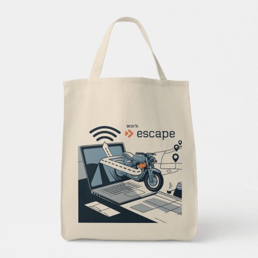 Digital Nomad Escape Route canvas tas (Achterkant)