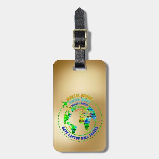 Digital Nomad Luggage Tag Bagagelabel (Voorkant verticaal)