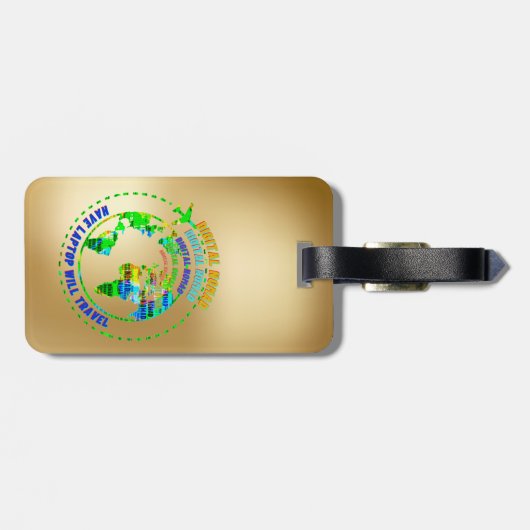 Digital Nomad Luggage Tag Bagagelabel (Achterkant horizontaal)